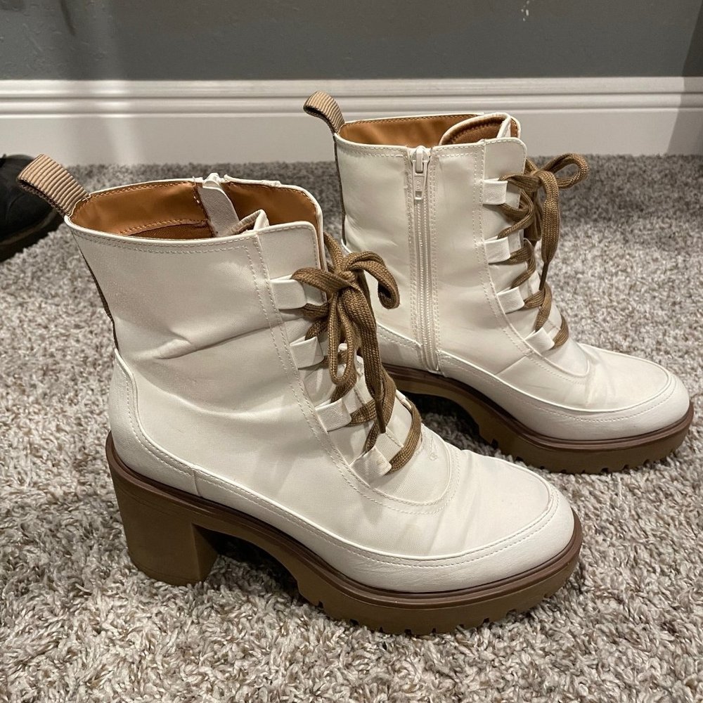 Off White Universal Thread Combat Style Boots - image 1